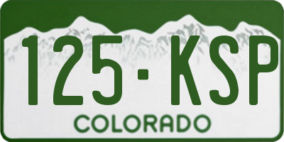 CO license plate 125KSP