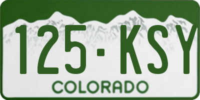 CO license plate 125KSY