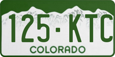 CO license plate 125KTC