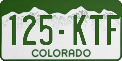 CO license plate 125KTF