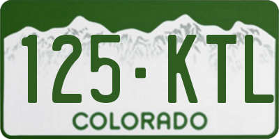 CO license plate 125KTL