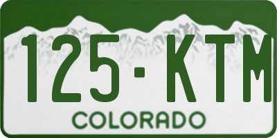 CO license plate 125KTM