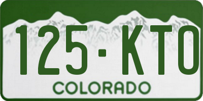 CO license plate 125KTO