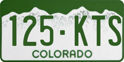 CO license plate 125KTS
