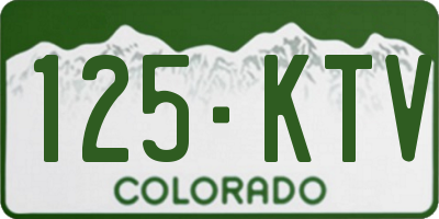 CO license plate 125KTV