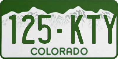 CO license plate 125KTY