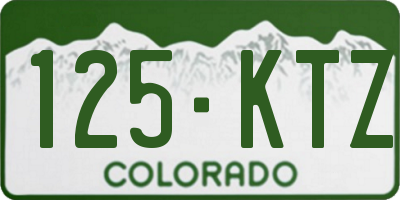 CO license plate 125KTZ