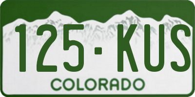 CO license plate 125KUS