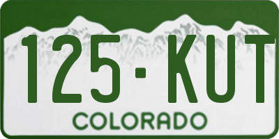 CO license plate 125KUT