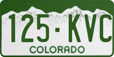 CO license plate 125KVC