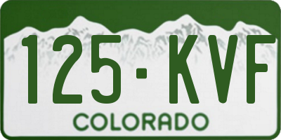 CO license plate 125KVF