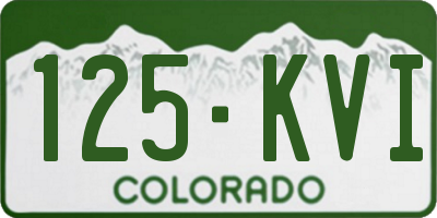 CO license plate 125KVI