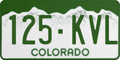 CO license plate 125KVL