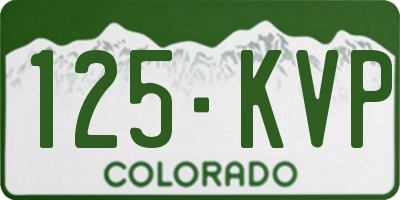 CO license plate 125KVP