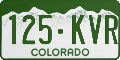 CO license plate 125KVR