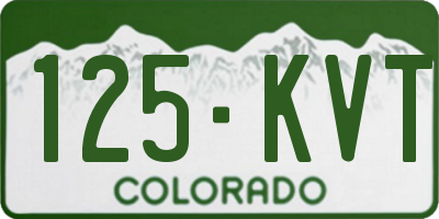 CO license plate 125KVT