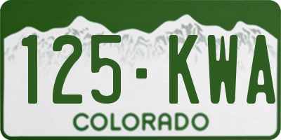 CO license plate 125KWA