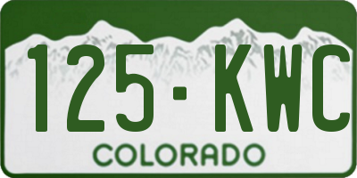 CO license plate 125KWC