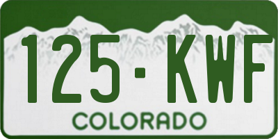 CO license plate 125KWF