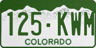 CO license plate 125KWM