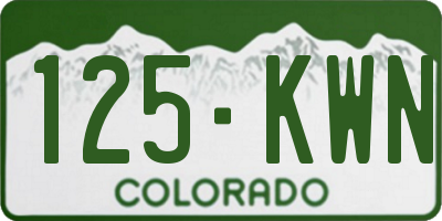 CO license plate 125KWN