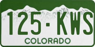CO license plate 125KWS