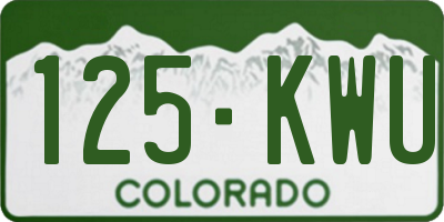 CO license plate 125KWU