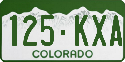 CO license plate 125KXA