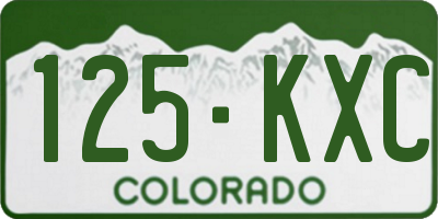 CO license plate 125KXC