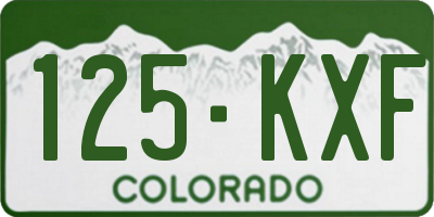 CO license plate 125KXF