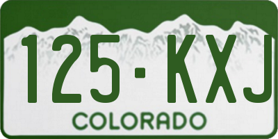 CO license plate 125KXJ