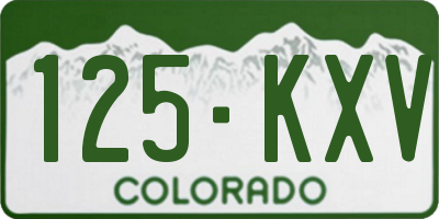 CO license plate 125KXV