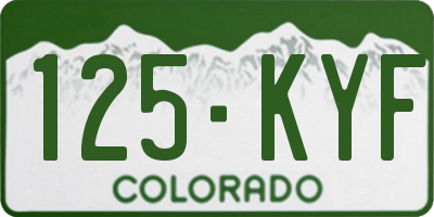 CO license plate 125KYF