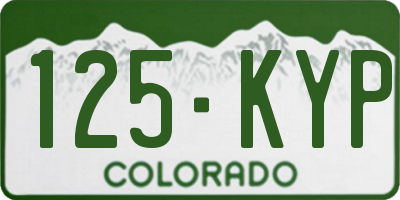 CO license plate 125KYP