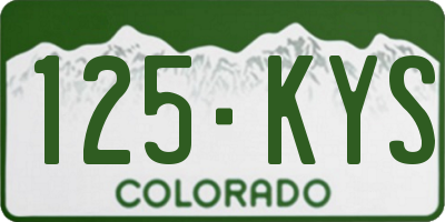 CO license plate 125KYS