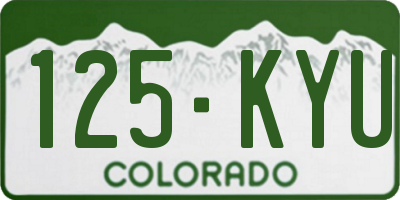 CO license plate 125KYU