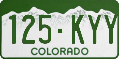 CO license plate 125KYY