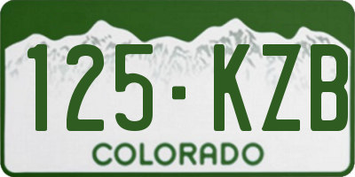 CO license plate 125KZB
