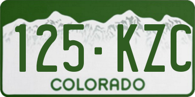 CO license plate 125KZC