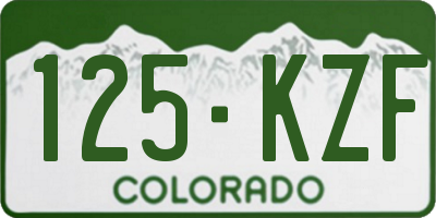 CO license plate 125KZF