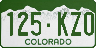 CO license plate 125KZO