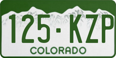 CO license plate 125KZP