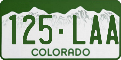 CO license plate 125LAA
