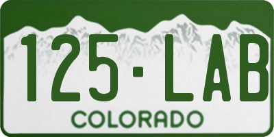 CO license plate 125LAB