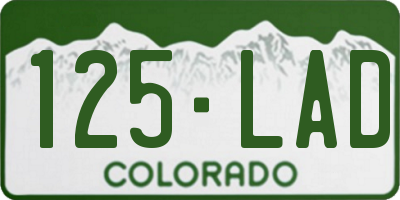 CO license plate 125LAD