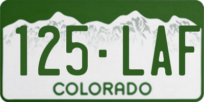 CO license plate 125LAF