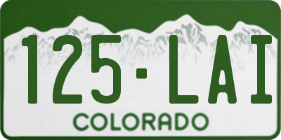 CO license plate 125LAI