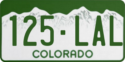 CO license plate 125LAL