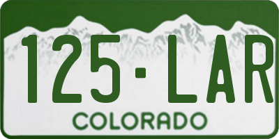 CO license plate 125LAR
