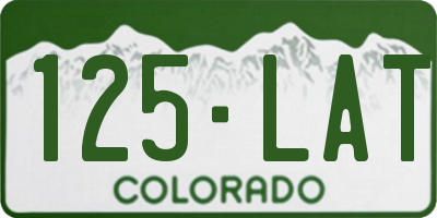 CO license plate 125LAT